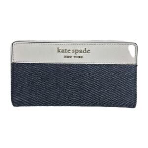 Kate Spade Cameron Denim Colorblock Large Slim Bifold Wallet